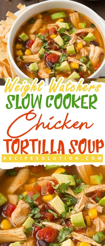 2 Points Slow Cooker Chicken Tortilla Soup - Pioneer COOKERY 2025 | +1000 Best Pioneer Healthy Recipes