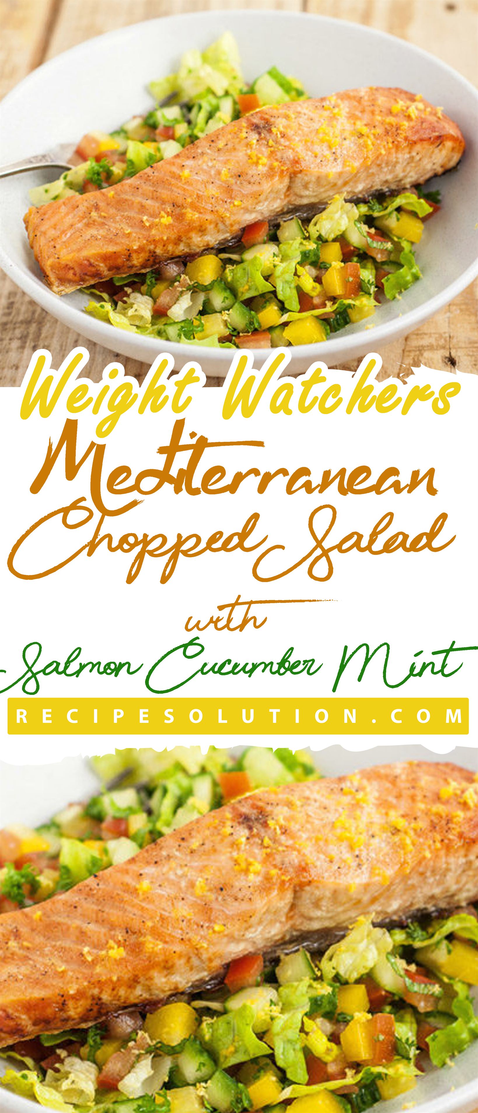 Mediterranean Chopped Salad with Salmon, Cucumber and Mint - Pioneer COOKERY 2025 | +1000 Best Pioneer Healthy Recipes