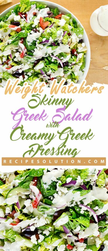 Skinny Greek Salad with Creamy Greek Dressing