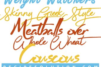 Skinny Greek-Style Meatballs over Whole Wheat Couscous