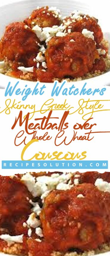 Skinny Greek-Style Meatballs over Whole Wheat Couscous