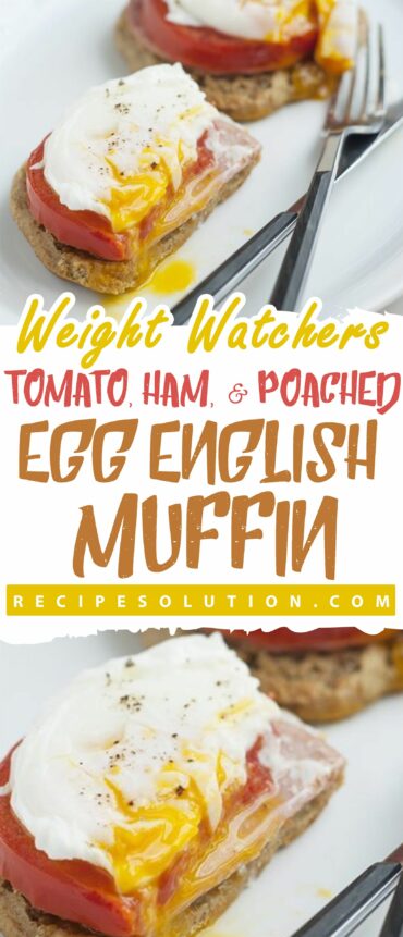 Tomato, Ham, and Poached Egg English Muffin