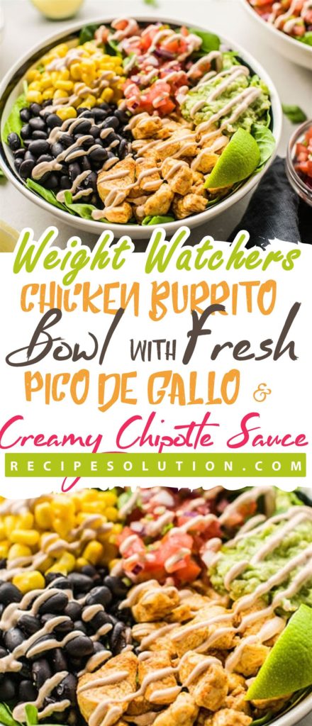 Chicken Burrito Bowl with Fresh Pico de Gallo & Creamy Chipotle Sauce - Pioneer COOKERY 2025 | +1000 Best Pioneer Healthy Recipes