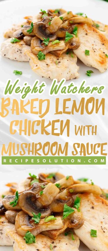 Baked Lemon Chicken with Mushroom Sauce