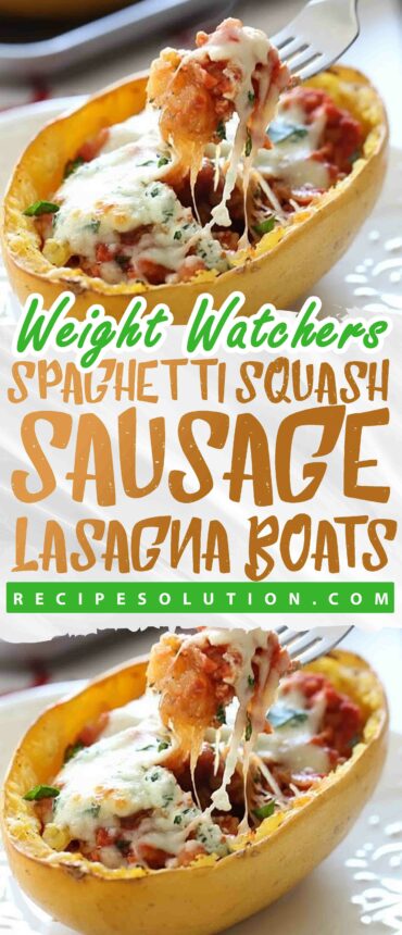 Spaghetti Squash Sausage Lasagna Boats