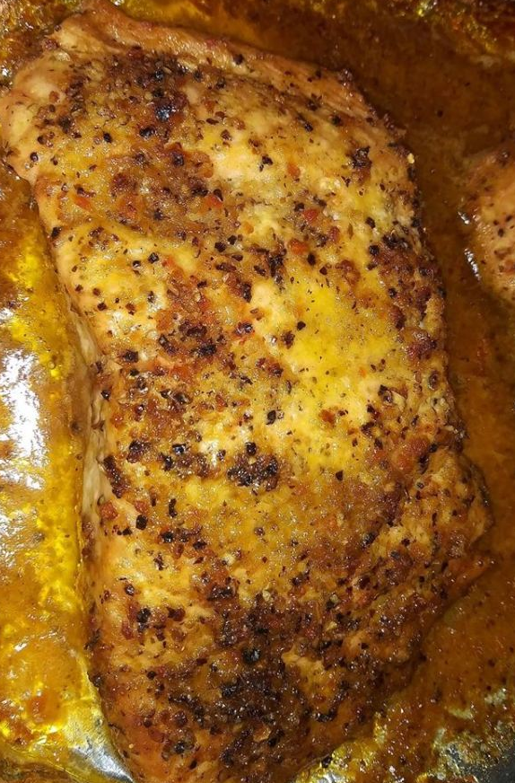 OVEN BAKED BUTTERY LEMON PEPPER SALMON