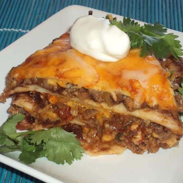 BAKED BEEF AND BEAN ENCHILADAS