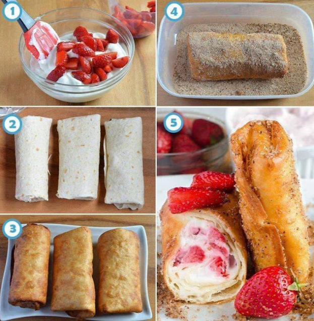 Strawberry Cheesecake Chimichangas