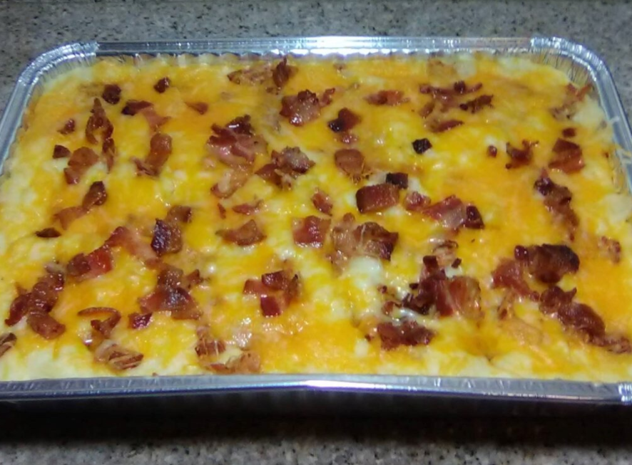 BAKED POTATO CASSEROLE WITH BACON