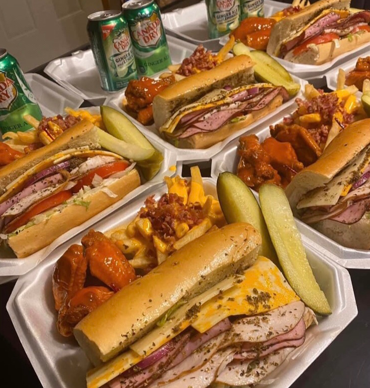 Deli Sub With Sweet Wings And Cheese Fries