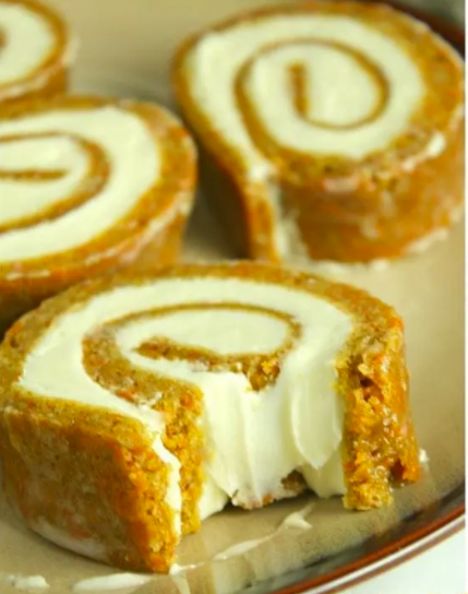 Carrot Cake Roll with Cream Cheese Filling