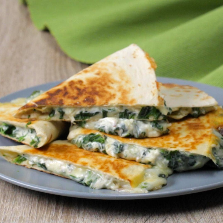 SPINACH ARTICHOKE QUESADILLAS EASY RECIPE