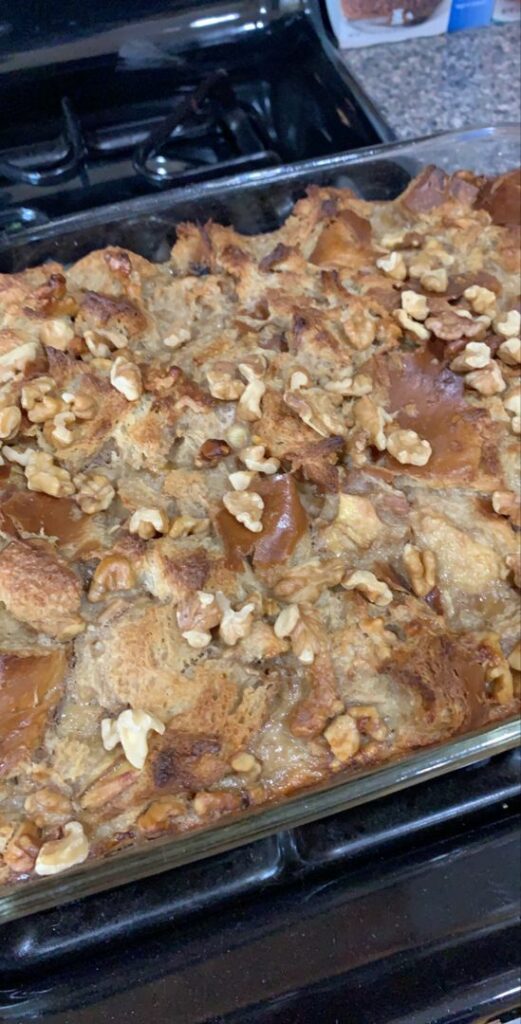 Banana Pecan Bread Pudding