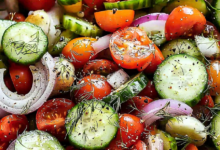 Marinated Cucumbers Onions Tomatoes Salad