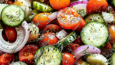 Marinated Cucumbers Onions Tomatoes Salad