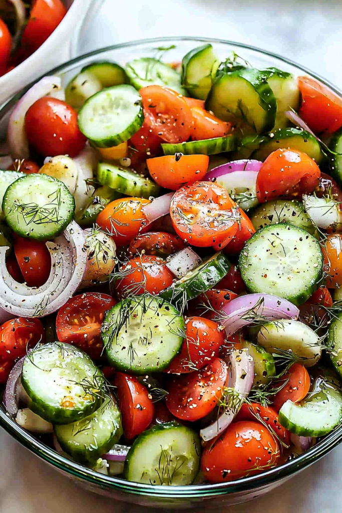 Marinated Cucumbers Onions Tomatoes Salad